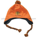 Inverno Kid Polar Fleece Hat / Cap com bola de lã de malha